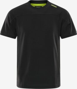 Fristads funktions-t-shirt 7554 GPIN i svart med neongula detaljer.