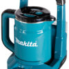 Makita DKT360 sladdlös vattenkokare med bärhandtag och 0,8 liters kapacitet – perfekt för arbetsplats och utomhusbruk.