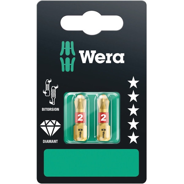 05073335001 WERA Bits PH2 Diamant 2-Pack